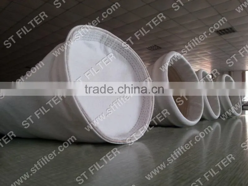 twill weave fiberglass filter bag for titan white,Dia130*4010mm