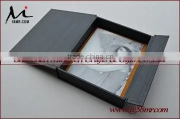 Magnet Fabric Linen Cloth Photo Storage Box with Window