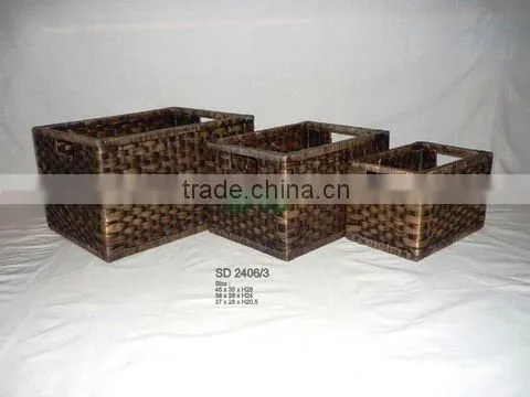 2015 New Product Water Hyacinth Hamper for Home Decoration and Furniture