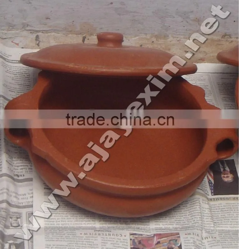 Unglazed Clay Casserole Pot