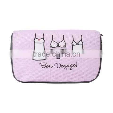 YIWU RODA 100% polyester high quality of sandwich mesh embroidery folding laundry bag