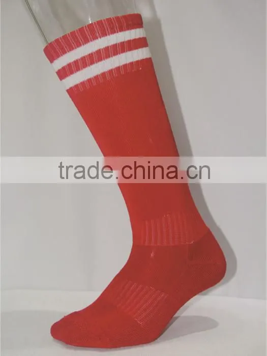 Wholesale price soccer socks,Blank black striped football socks