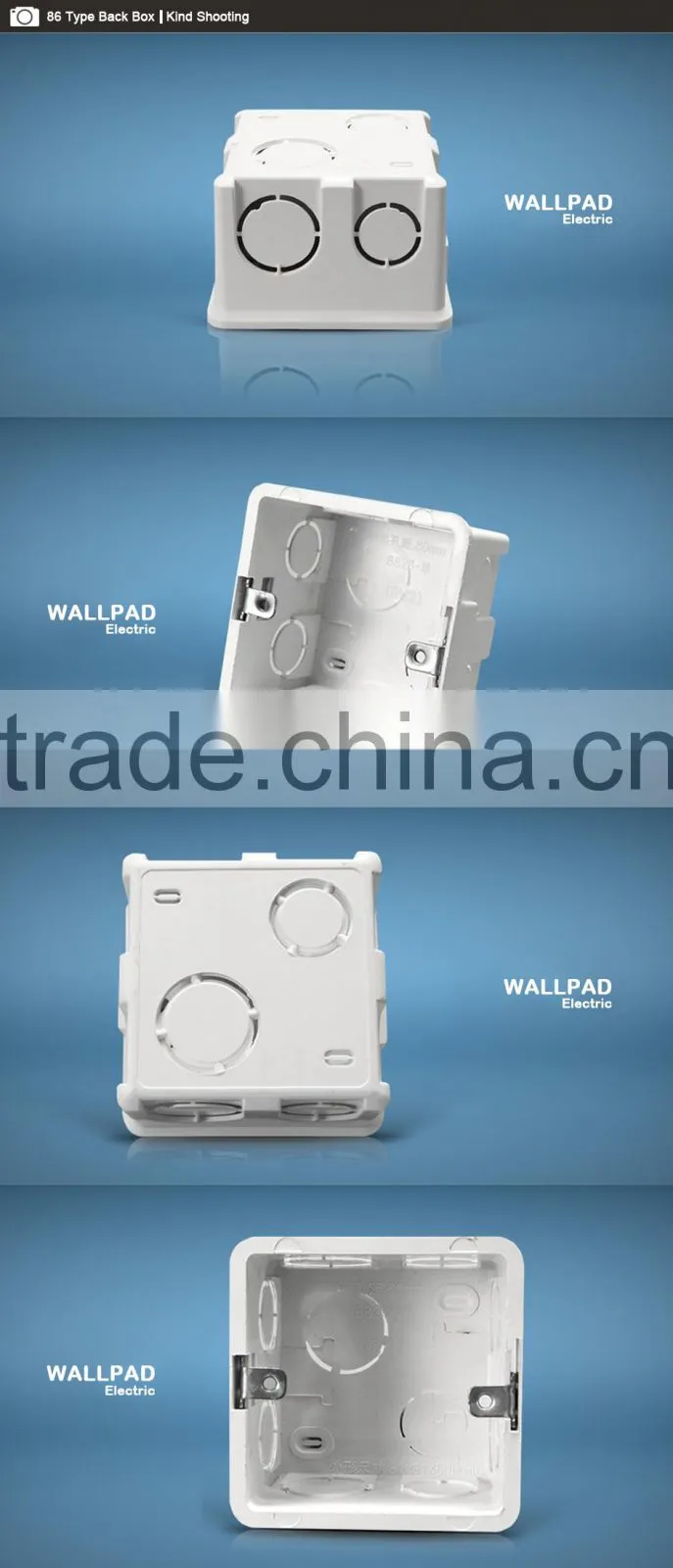 2015 New Arrival Hot Sale Wallpad For 86*86mm Wall Switch & Socket Mounting Plastic Electrical Junction Back Box