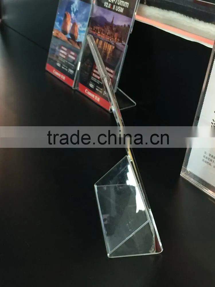 2016 Hot wholesale acrylic tabletop sign holder, menu holder, card holder