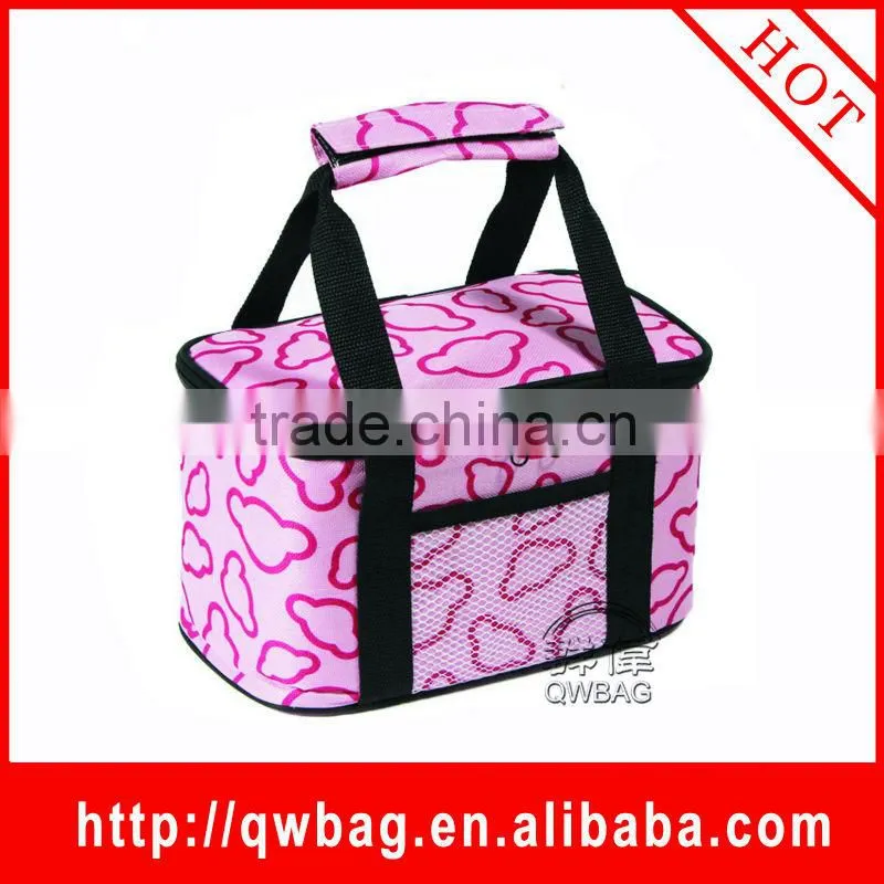 The hot sell customized pink lovely thermal lunch bag for girls