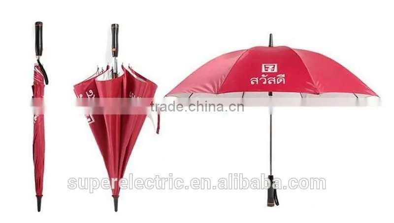 2016 New Products Promotion Multifunction Custom Nylon Sun Proof Umbrella Auto Open Straight Rod Outdoor Sun Umbrella With Fan