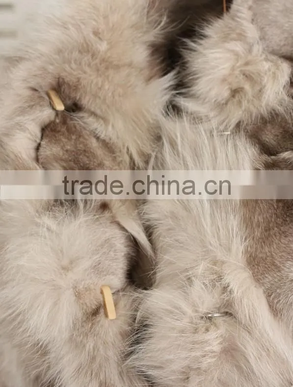 2015 winter lady style real short fox fur coat