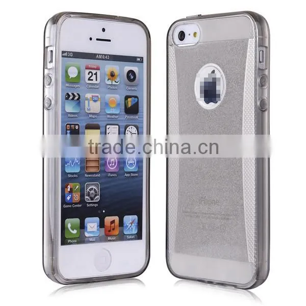 C&T Clear Glitter Jelly Color Soft TPU GEL Protective Case Covers for Apple iPhone 5/5s/SE
