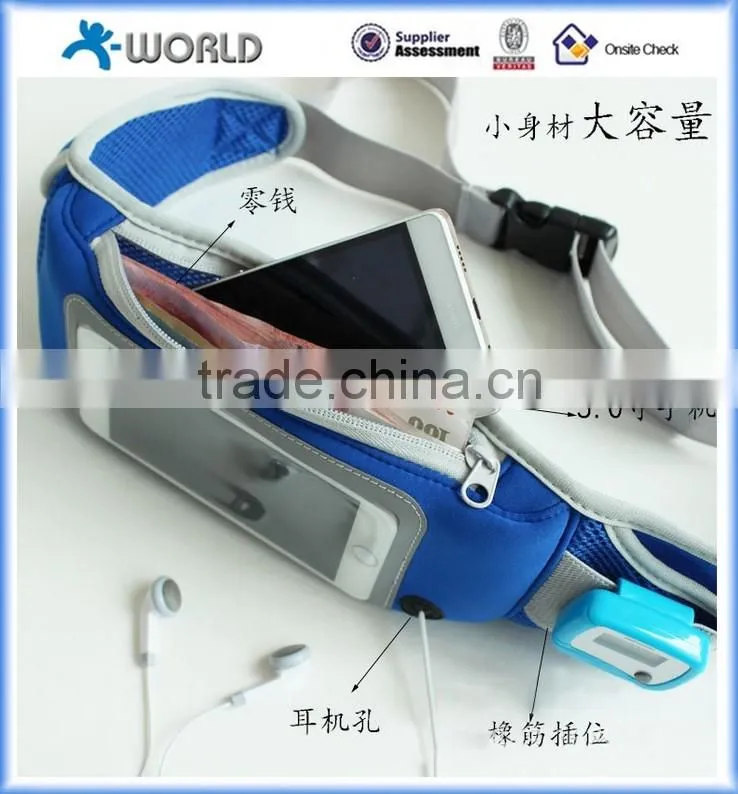 Zipper Pockets Water Resistant Waist Bag Water Bottle Waist Pack for Running
