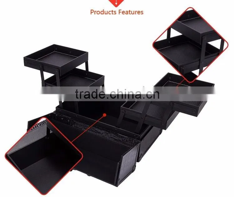 Original Factory Supplier Rolling Station Crocodile pattern Makeup Vanity Case