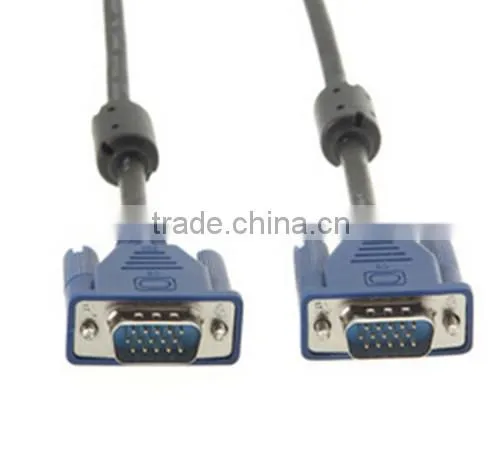 Ferrite Cores Nickel Plated VGA HD15 Male to Male Cable (6 Feet)