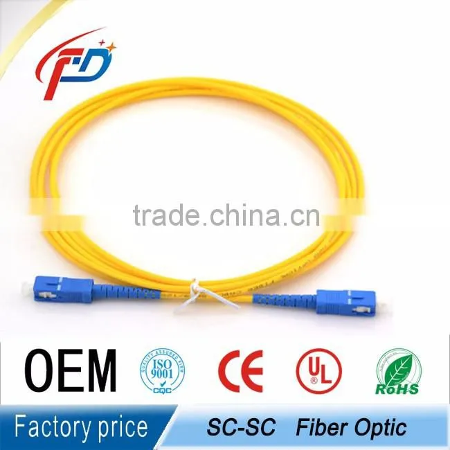 3m single mode simplex sc-sc fiber optic cable connector