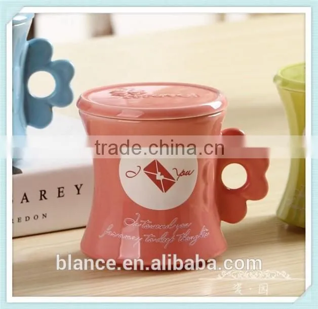 ceramic four-leaved clover mug leaf design handle