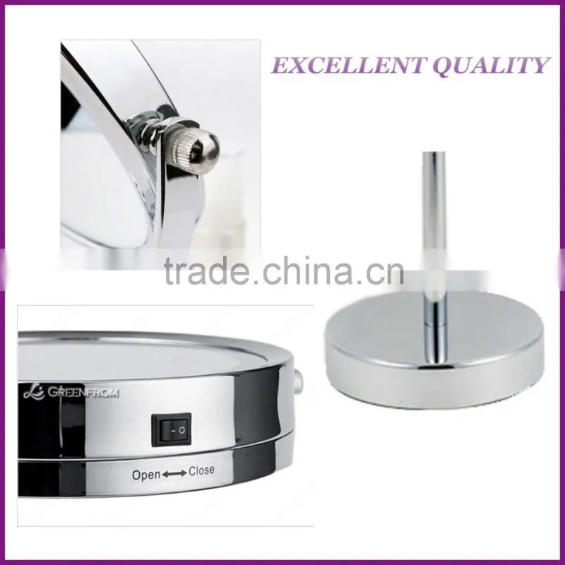 Brand new chrome metal table top vanity mirror