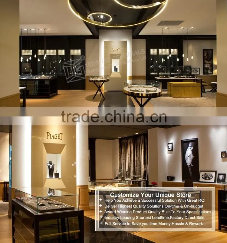 Impressive store wooden vertical watch display counter