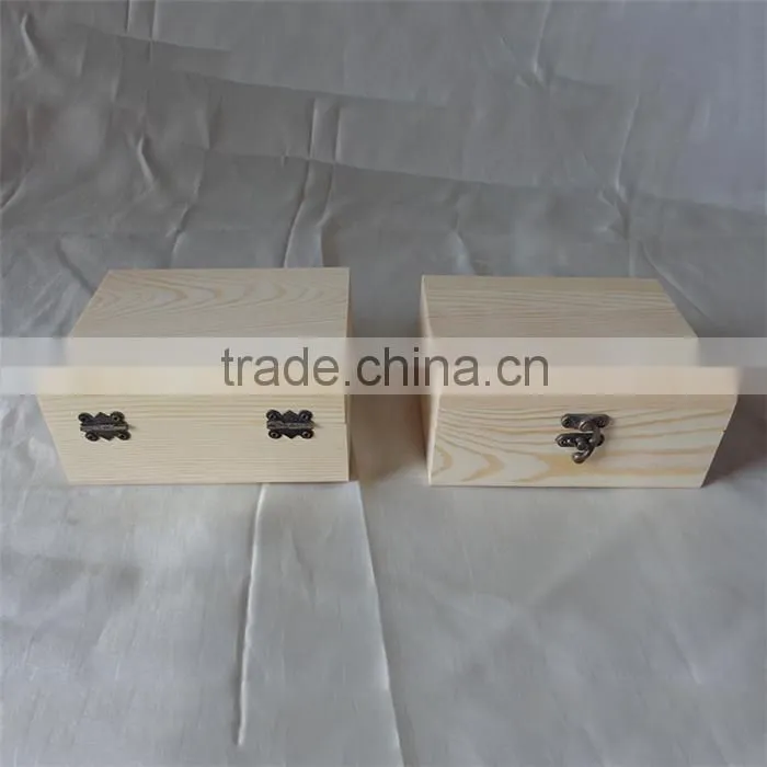Handmade smooth unfinished small wooden keepsake box