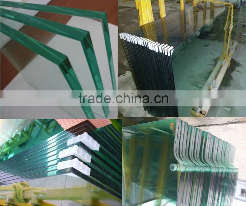 2-19mm clear tempered glass in factory