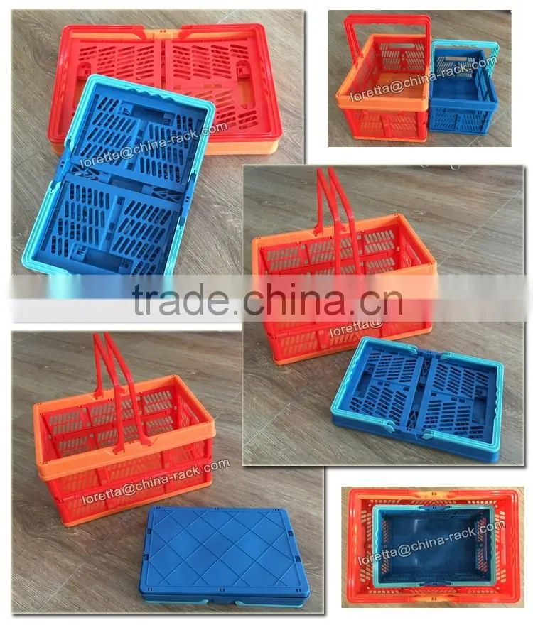 Foldable Mesh Plastic Picnic Storage Shopping Basket