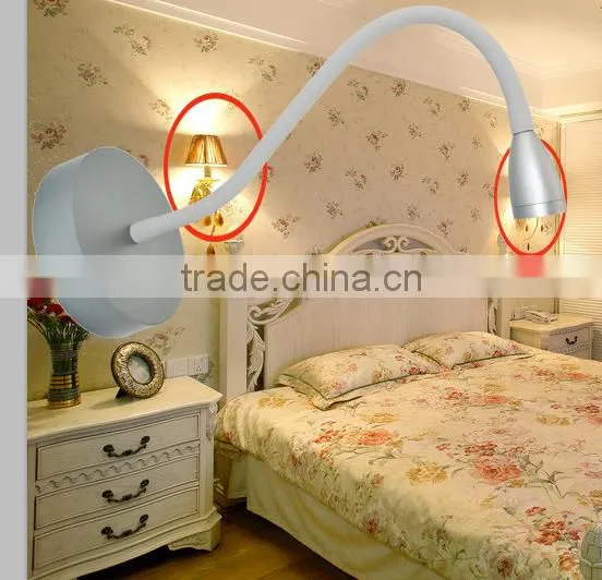 hotel bedroom dimmable bedside lamps wall mounted 3w