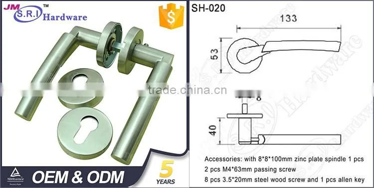 Solid stainless steel wood door handle , wholesale door hanldes , wenzhou door handle