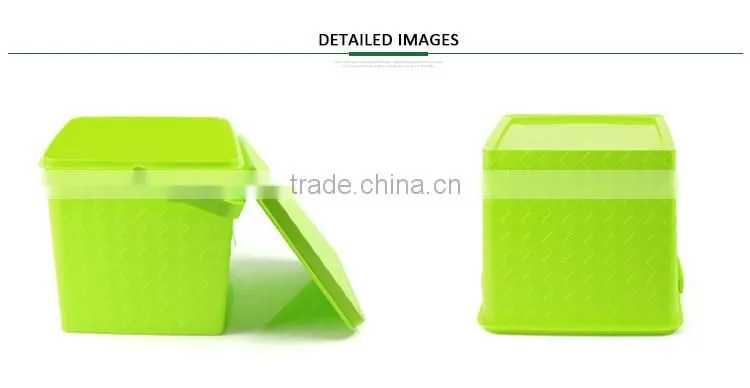 Plastic storage bucket with lid