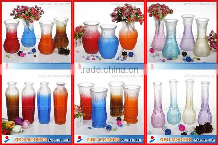 Machine made glass vase set glassware