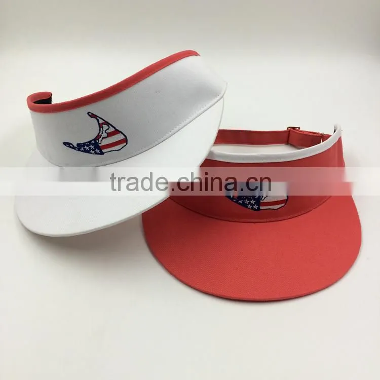wholesale customize design your own logo red sun visor with embroidery