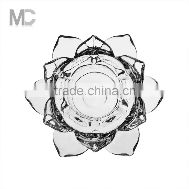 Lotus Style Luxury Decorative Tealight Glass Candle Holder