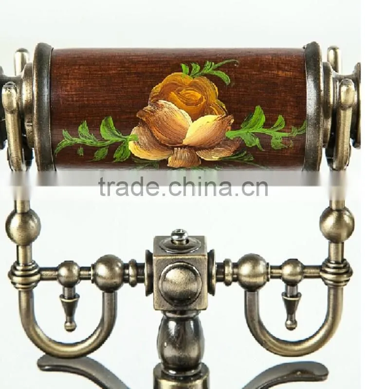 Home Decorative Vintage Wooden Telephone Antique Retro Corded Phone