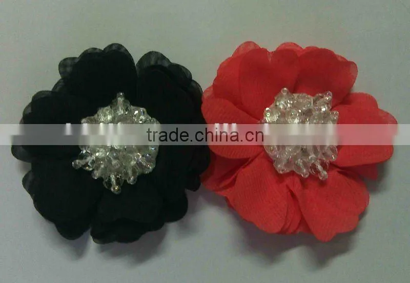 satin ribbon artificial flower for dress
