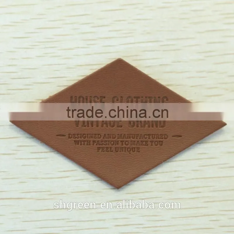 Chair leather emblem with sewing lines