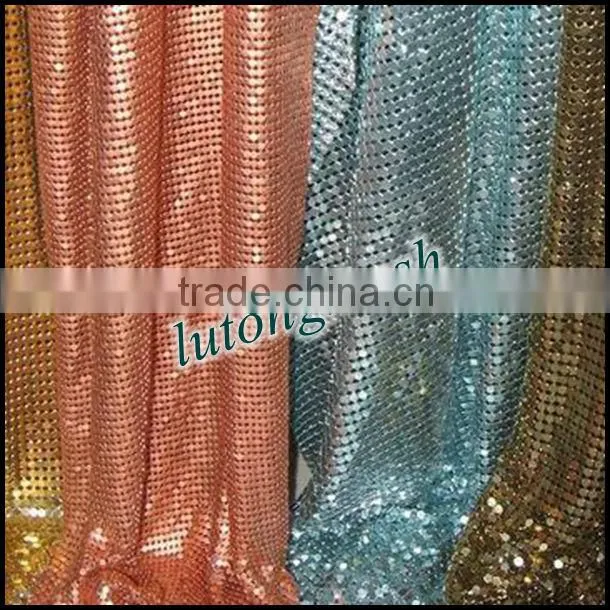 Anping Lutong mesh metallic sequined fabric/metallic sequin/metal sequins