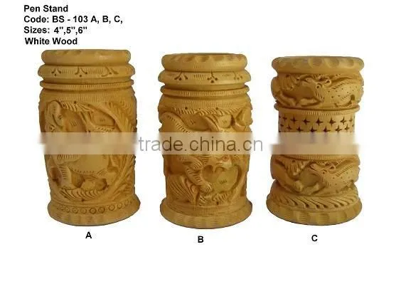 wooden pen jar pen stand office equipment