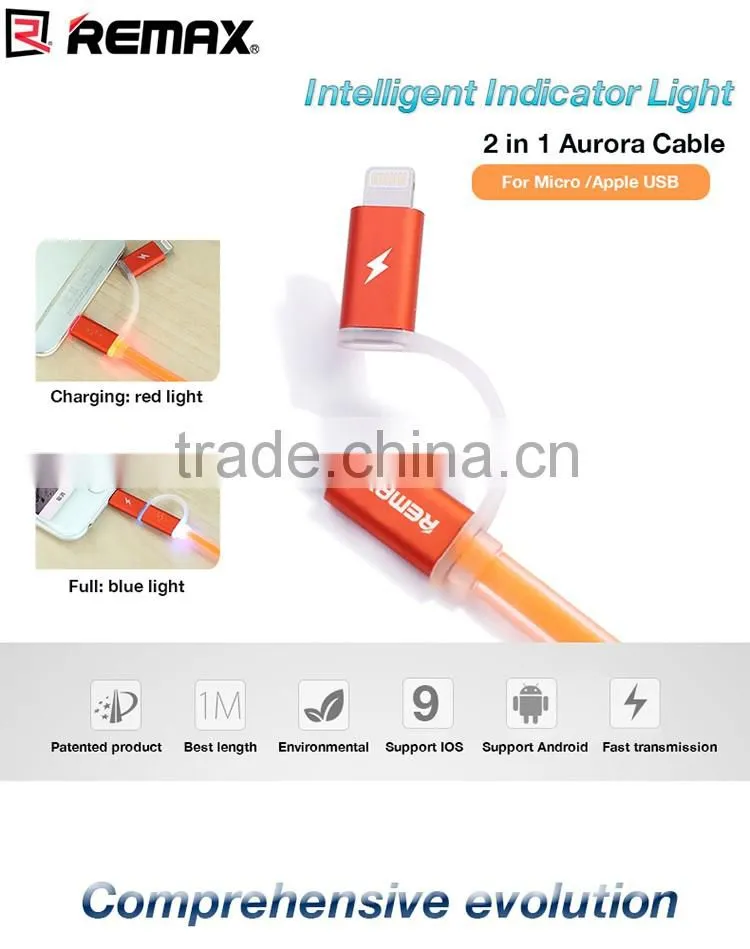 REMAX Aurora 2 in 1 micro USB data Cable for android mobile phone