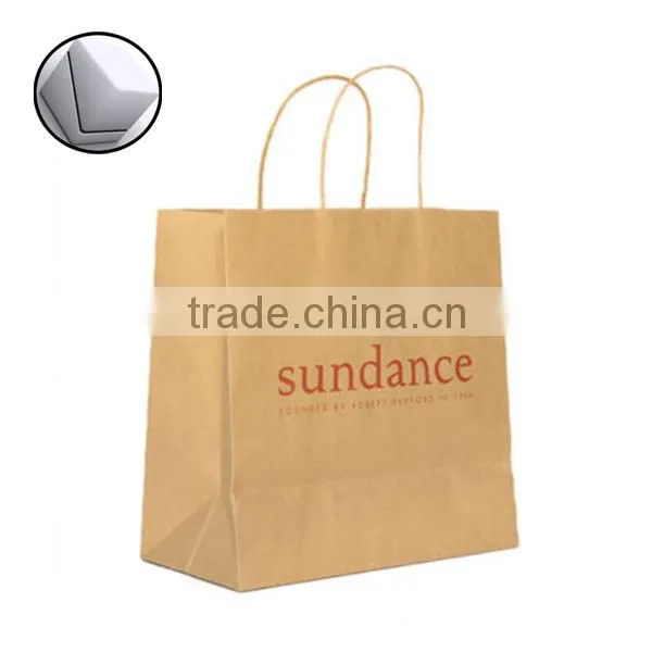 lamination biodegradable popular shopping paper bag promotional gold foil logo
