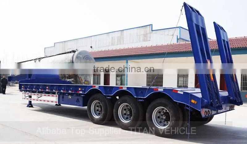 used low bed trailer , Second-hand low bed truck trailer excavator trailer