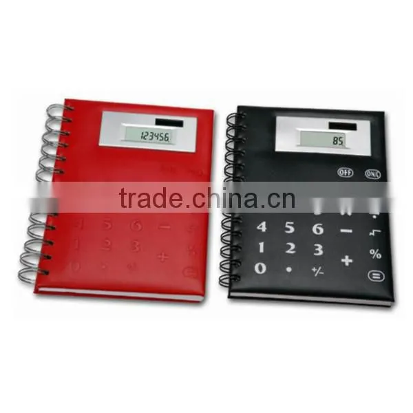 Mini calculator with leather covecr notepad