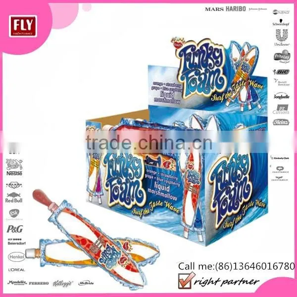 assorted fruit flavour liquid marshmallow foam candy