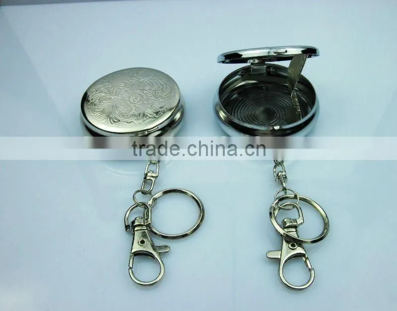 Mini metal ashtray with round shape Portable pocket ashtray