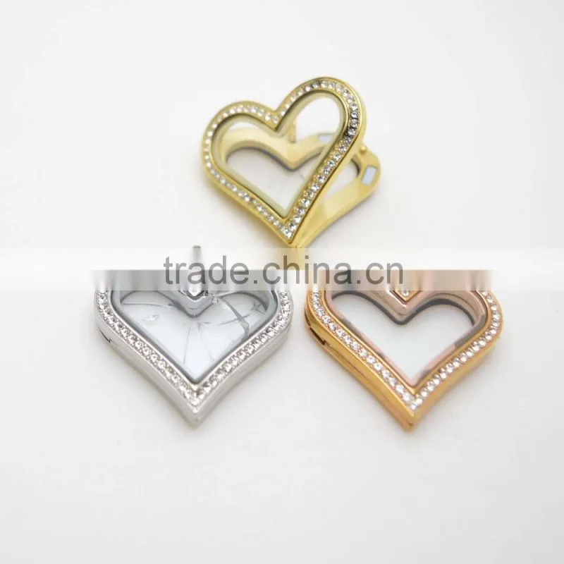 colorful crystal lockets floating charm