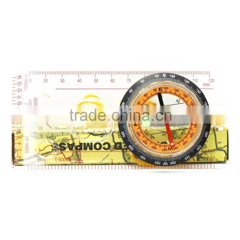 E015 Baseplate Ruler Scouts Camping Hiking Orienteering All in 1 Map Scale Compass