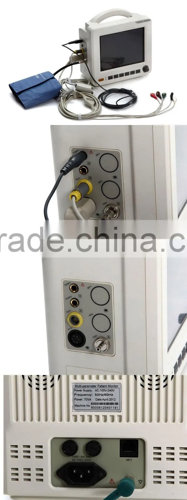Economic price New Medical Device 8-inch Portable Multiparameter Patient Monitor for hospital
