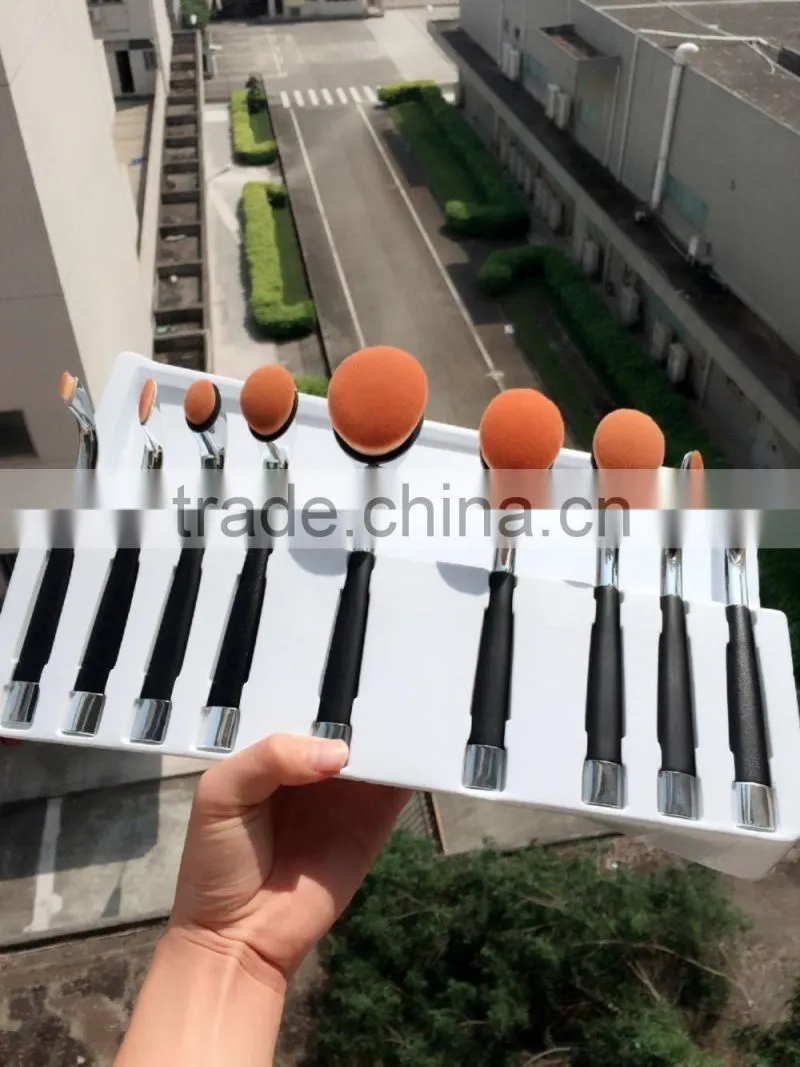 9pcs Smaller Mini Style Golf Toothbrush Makeup Brush Set / Oval Mini Golf Makeup Brush