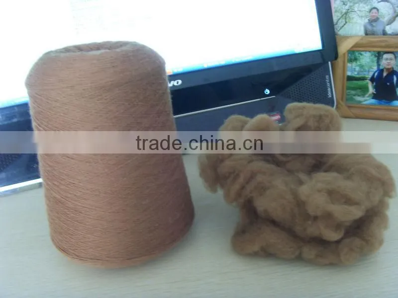 100% Chinese sheep cashmere yarn,14/1NM, dyed brown color