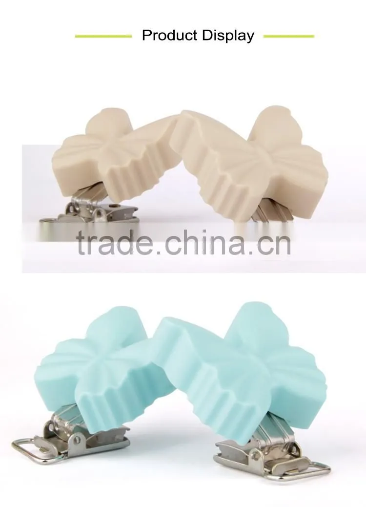 New Arrived Wood And Metal Pacifier Clip Baby Paicifer Holder Clip
