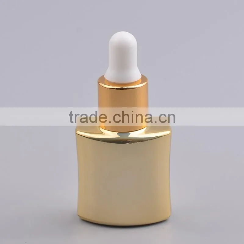 2016 new style empty glass essential oil bottles with aluminum dropper cap