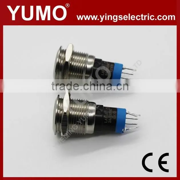 LA16JSF-11E blue push button monetary with lamp stainless steel 12V DC