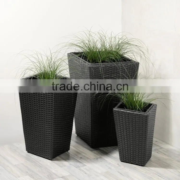 High quality resin rattan 3-pc planter molds for sale