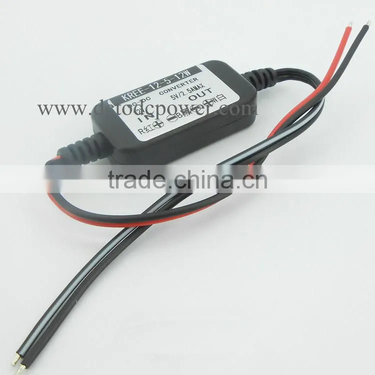 12v turn 5V1A2A module tachograph vehicle power cable 5V buck power converter modification