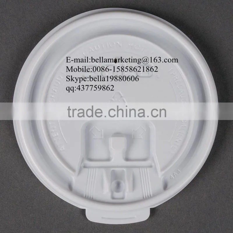plastic lid for cold drinking paper cup, White Plastic Tear Tab Lid